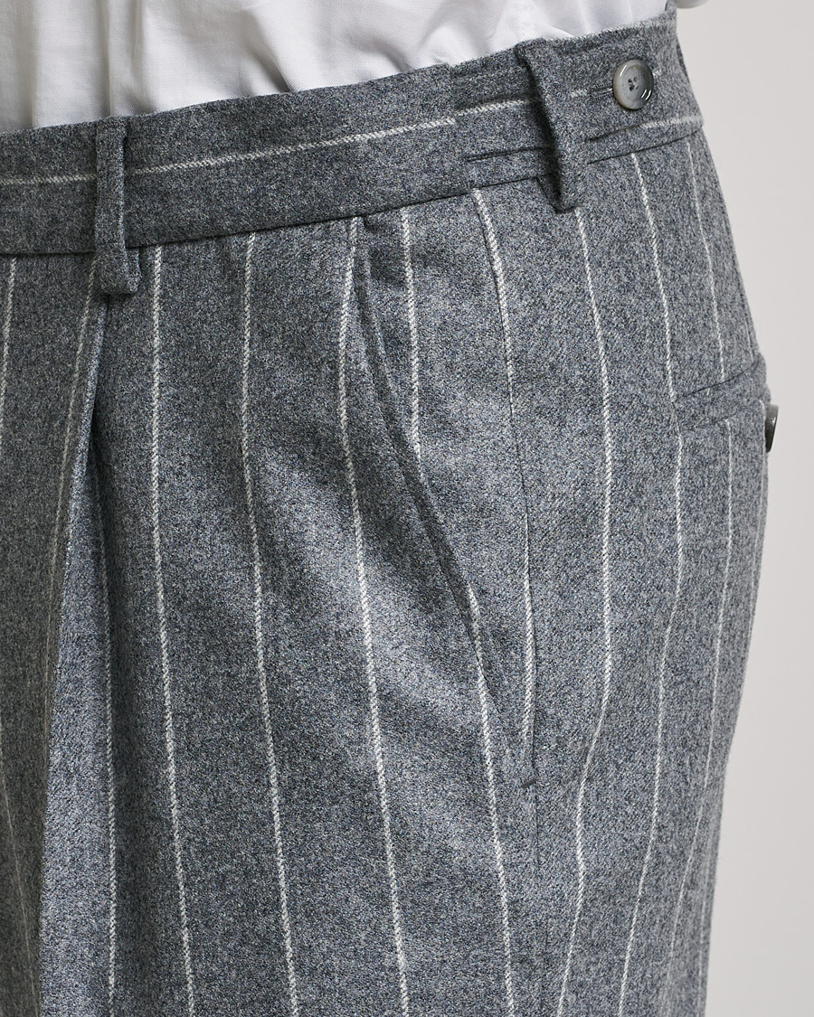 Homme | Costumes | BOSS BLACK | BOSS Hanry Wool Double Breasted Pinstripe Suit Medium Grey