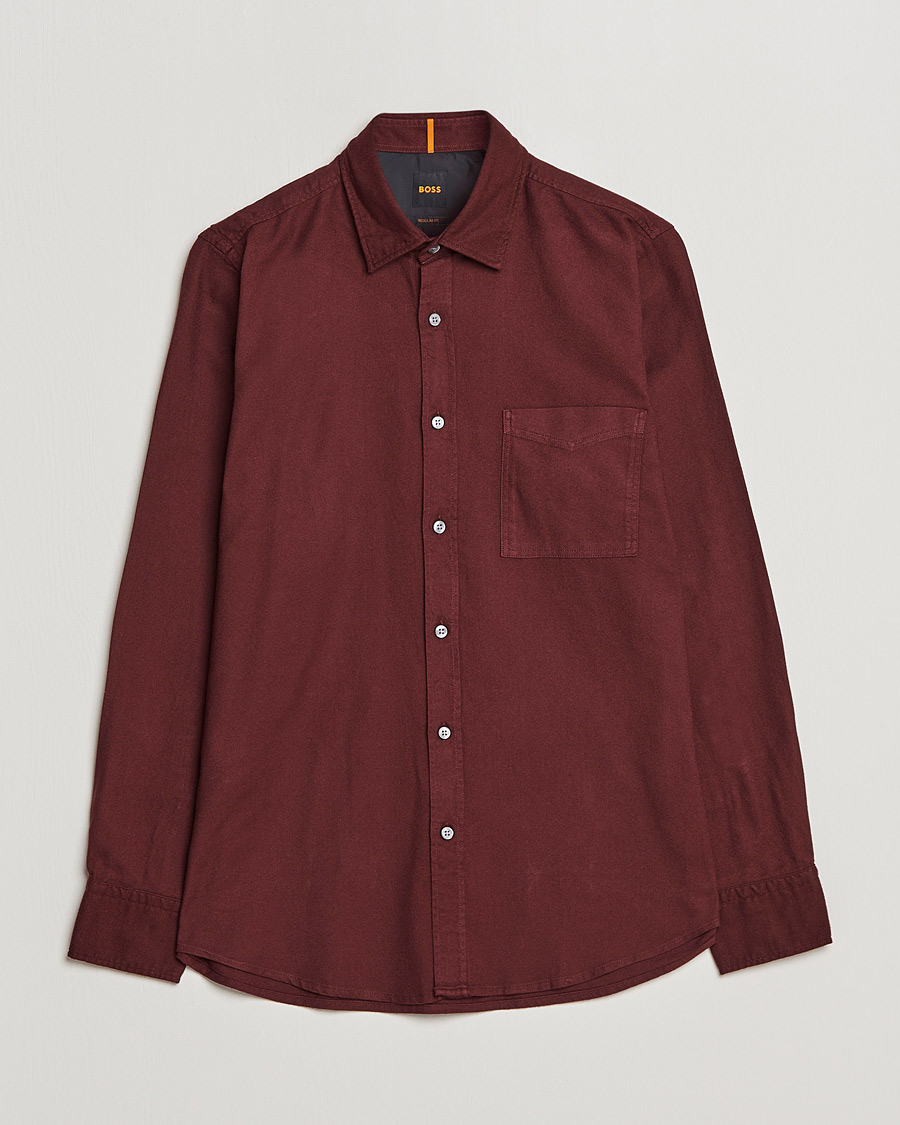 Homme | Chemises | BOSS ORANGE | Relegant Flannel Shirt Dark Red