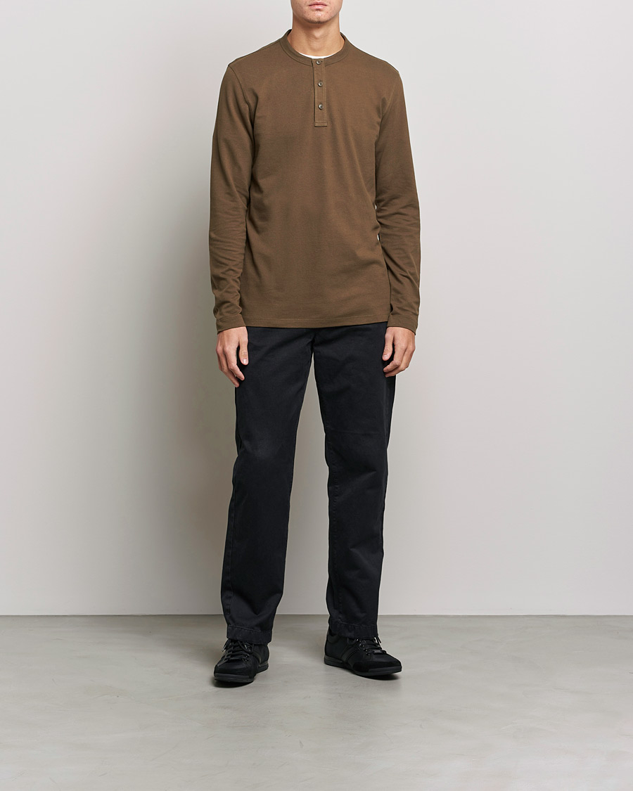 Heren | Truien | BOSS ORANGE | Teetwill Henley Dark Green