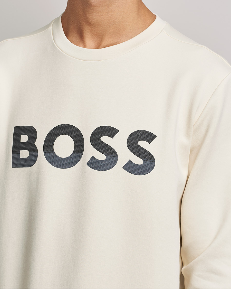 Homme | Pulls Et Tricots | BOSS GREEN | BOSS Athleisure Salbo Logo Sweatshirt Open White