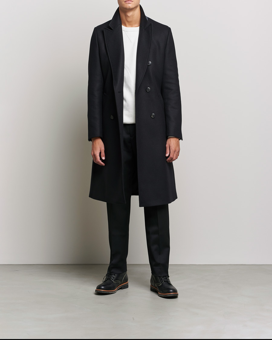 Homme | Manteaux Et Vestes | HUGO | Miroy Wool Double Breasted Coat Black
