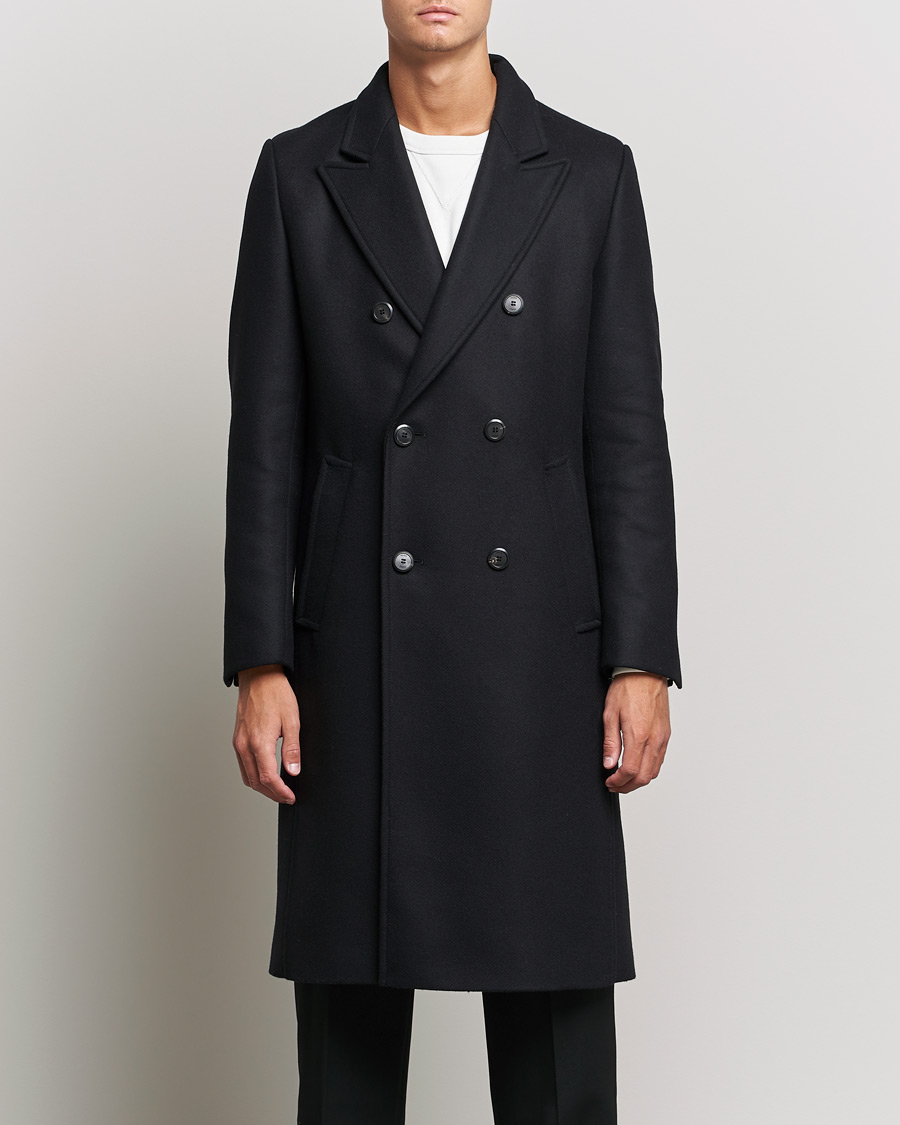 Homme | Manteaux Et Vestes | HUGO | Miroy Wool Double Breasted Coat Black