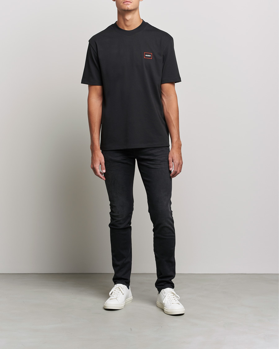 Heren | T-shirts | HUGO | Dosmos Logo Crew Neck T-Shirt Black