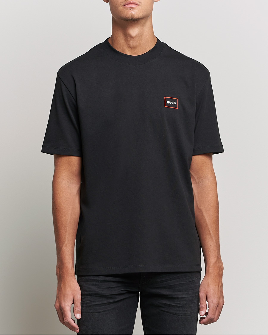 Heren | T-shirts | HUGO | Dosmos Logo Crew Neck T-Shirt Black