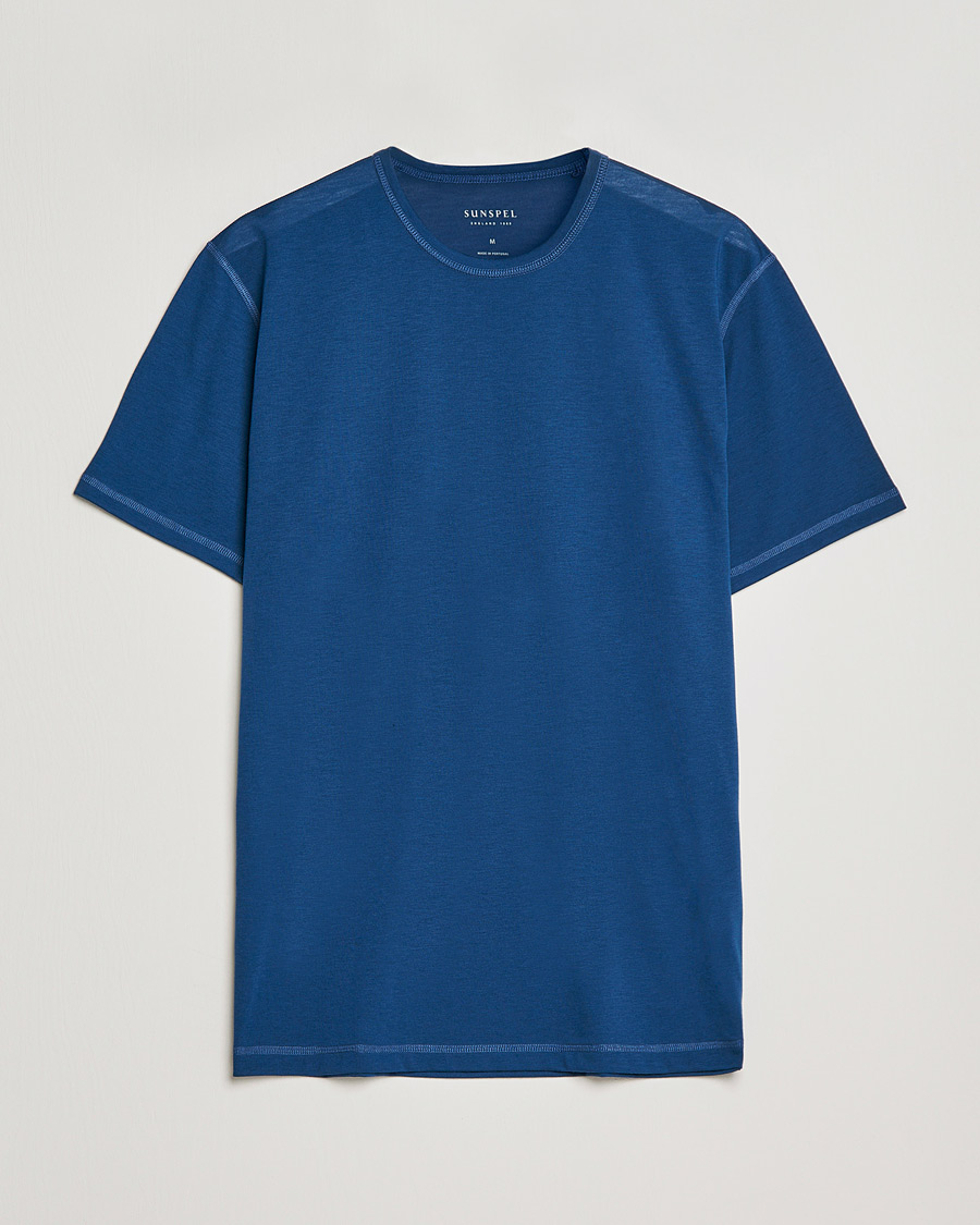 Heren | T-shirts | Sunspel | Active Tee Navy