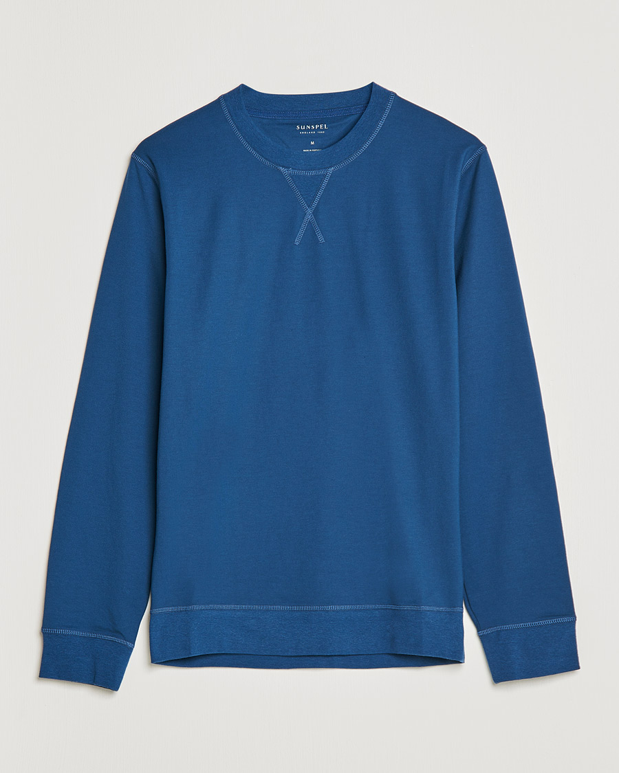 Heren | Truien | Sunspel | Active Sweatshirt Navy