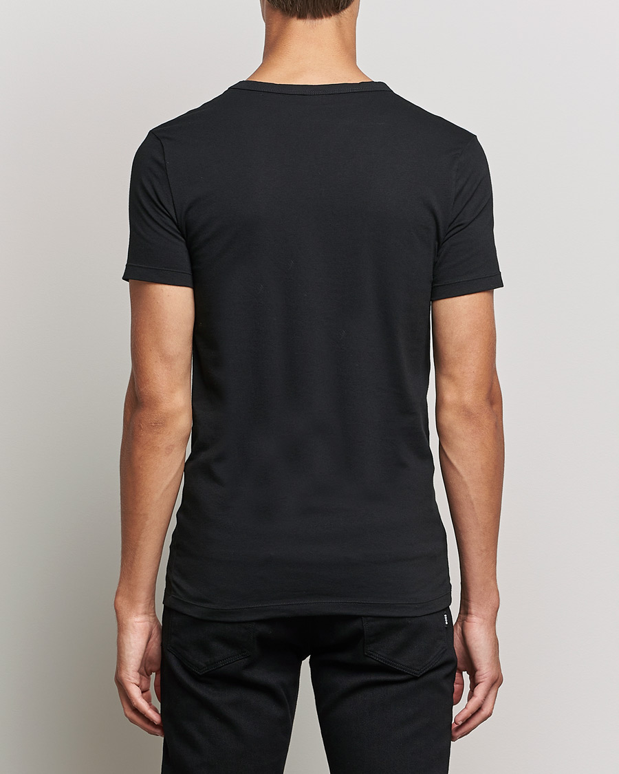 Homme | T-shirts | BOSS BLACK | 2-Pack V-Neck Slim Fit T-Shirt Black