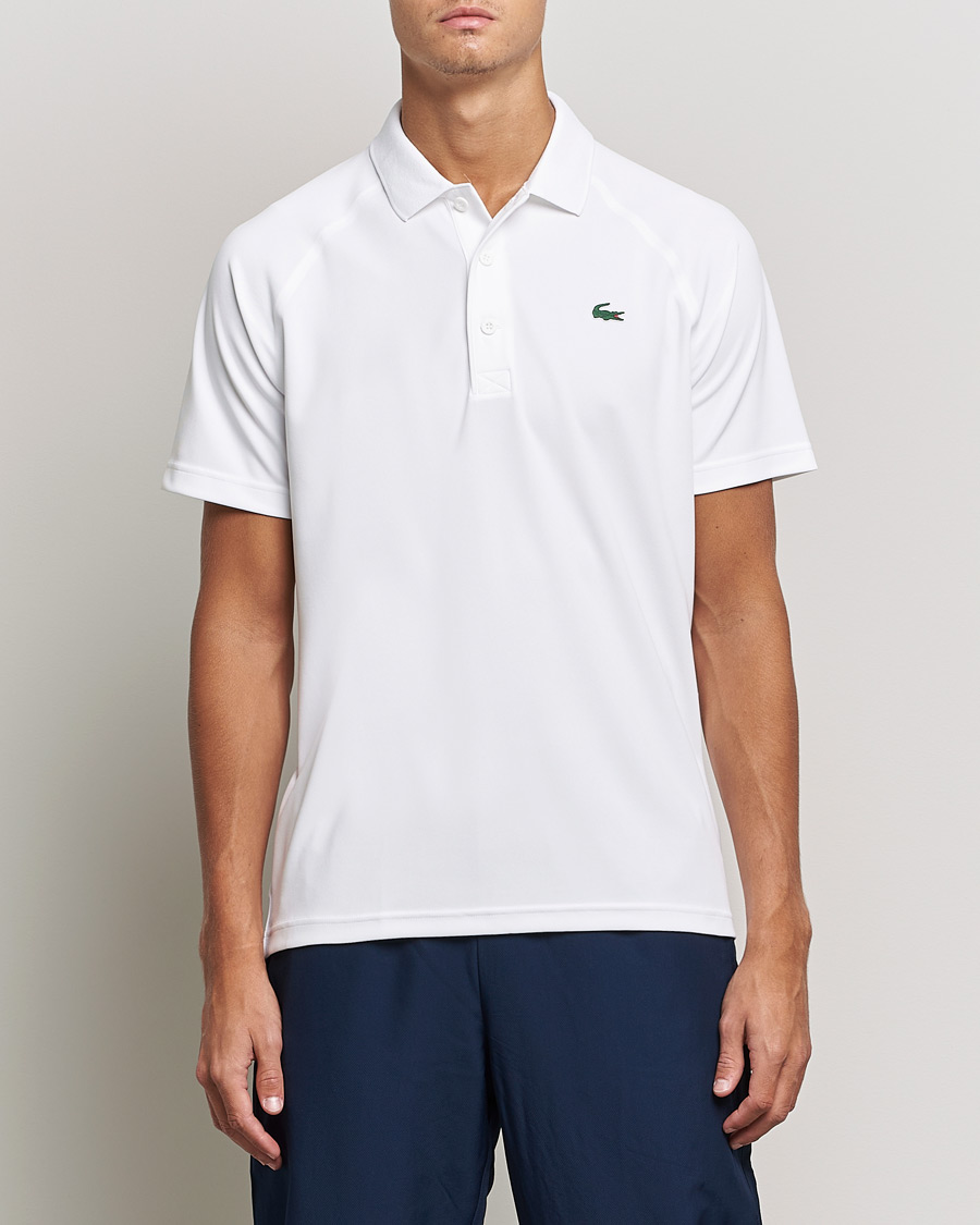 Homme | Polos | Lacoste Sport | Performance Ribbed Collar Polo White