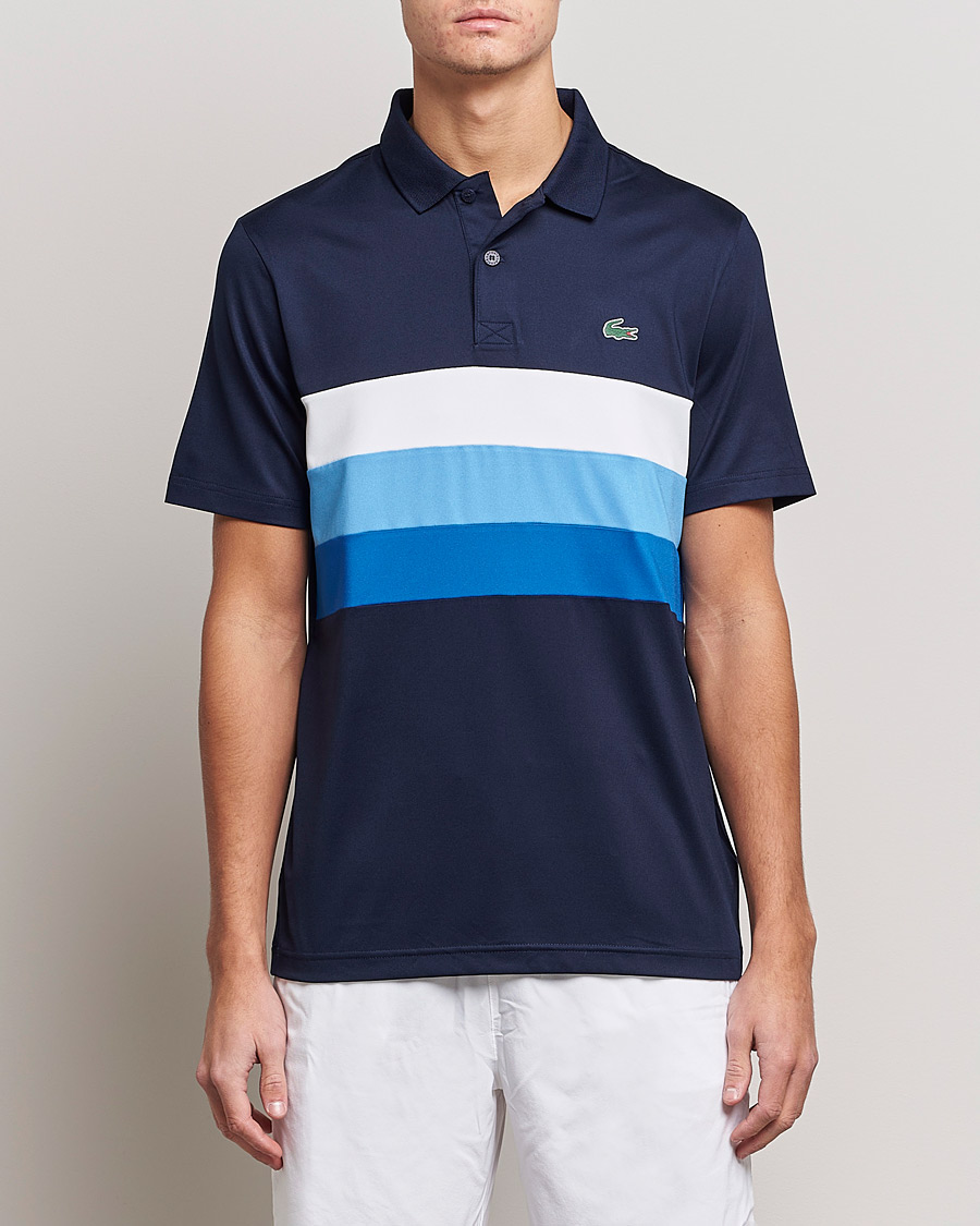 Heren | Polo's | Lacoste Sport | Performance Striped Polo Navy Blue