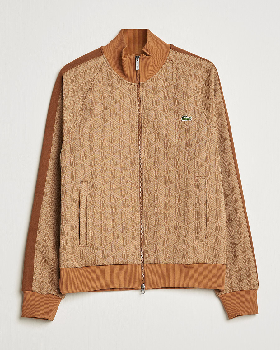 Homme | Pulls Et Tricots | Lacoste | High Neck Zip Mongram Jacuard Sweatshirt Viennese