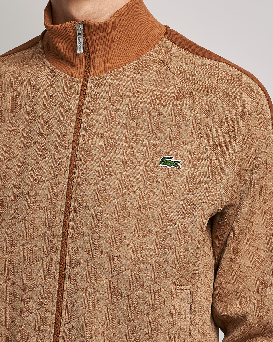 Homme | Pulls Et Tricots | Lacoste | High Neck Zip Mongram Jacuard Sweatshirt Viennese