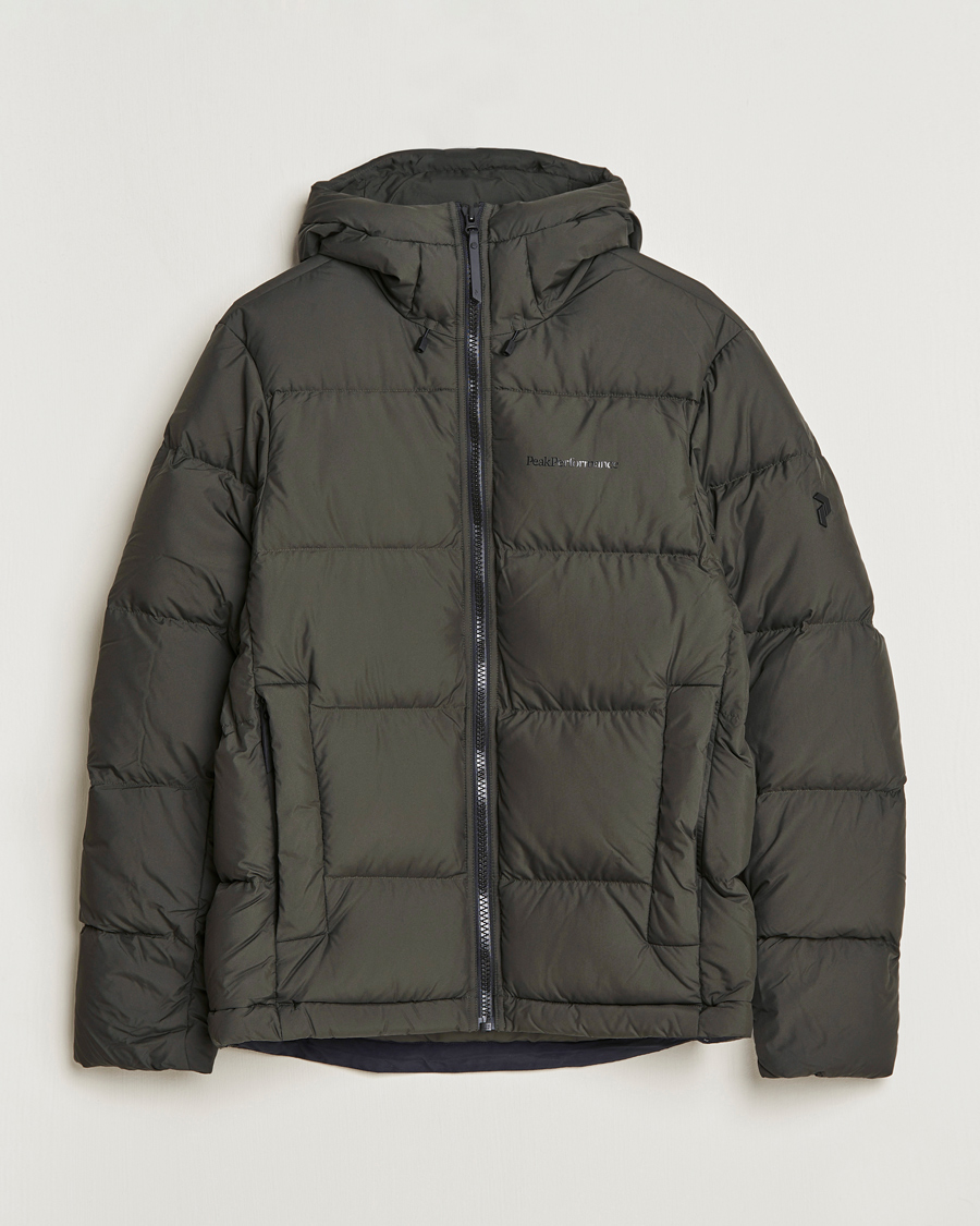Homme | Manteaux Et Vestes | Peak Performance | Rivel Down Hooded Jacket Olive Extreme