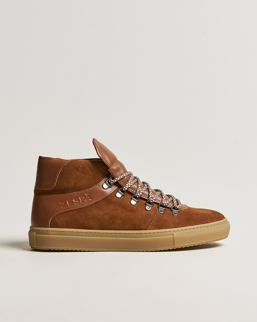 Heren | Zespà ZSP12 Alpine Hiker High Top Suede Sneakers Camel | Zespà | ZSP12 Alpine Hiker High Top Suede Sneakers Camel