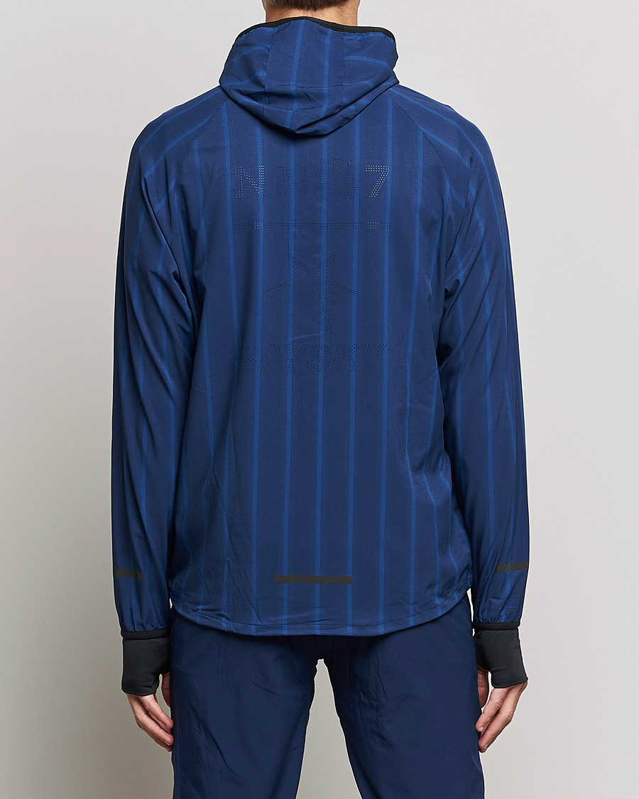 Heren | Truien | NN07 | Pace Hooded Running Jacket Navy Stripe