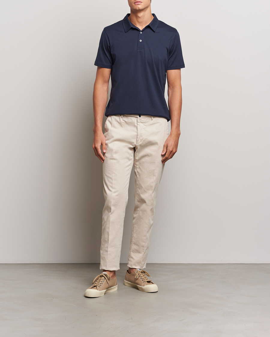 Heren | Polo's | Sunspel | Cotton Jersey Polo Navy