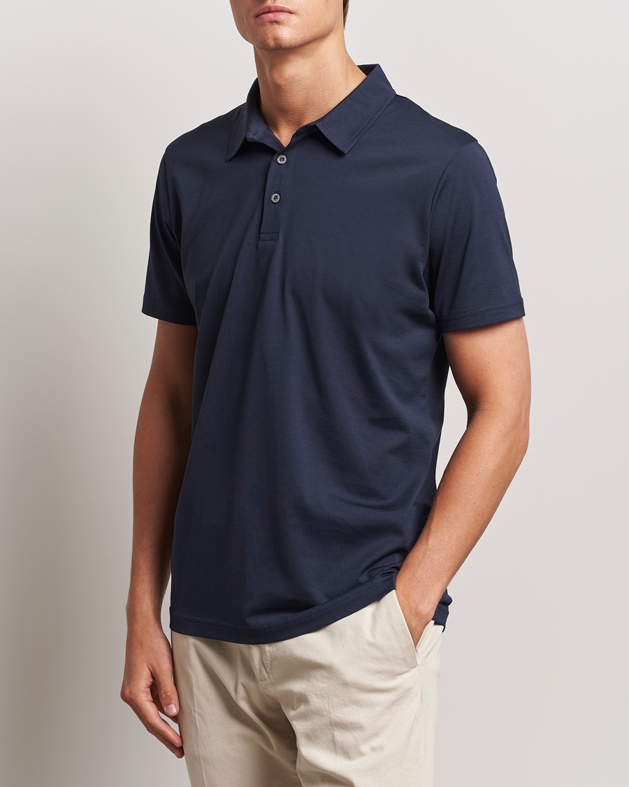 Heren | Polo's | Sunspel | Cotton Jersey Polo Navy