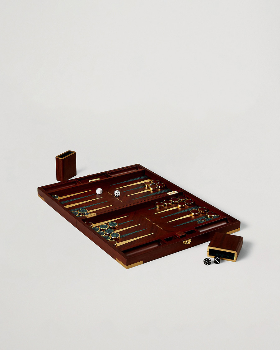 Homme | Ralph Lauren Home Parkwood Wooden Backgammon Set Mahogony/Brass | Ralph Lauren Home | Parkwood Wooden Backgammon Set Mahogony/Brass