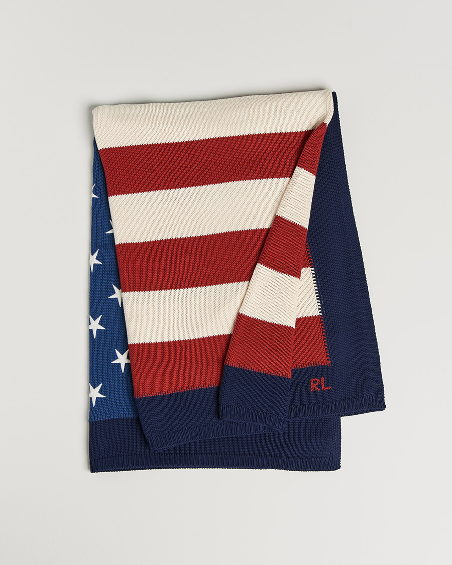Homme | Ralph Lauren Home RL Flag 54x72 Cotton Throw Navy | Ralph Lauren Home | RL Flag 54x72 Cotton Throw Navy