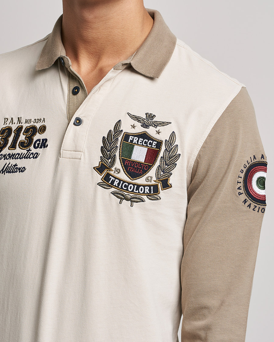 Homme | Pulls Et Tricots | Aeronautica Militare | Long Sleeve Logo Polo Tortora