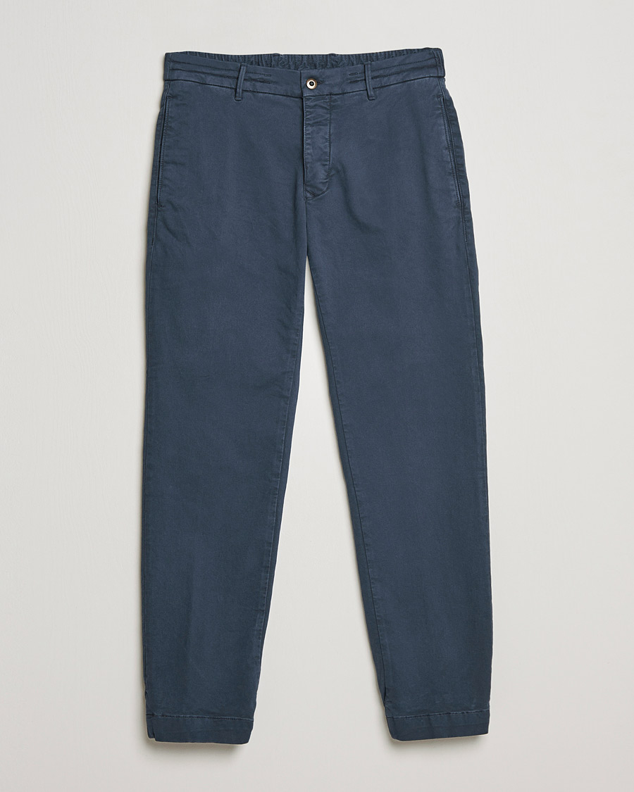 Heren | Broeken | Incotex | Slim Fit Satin Drawstring Joggers Navy
