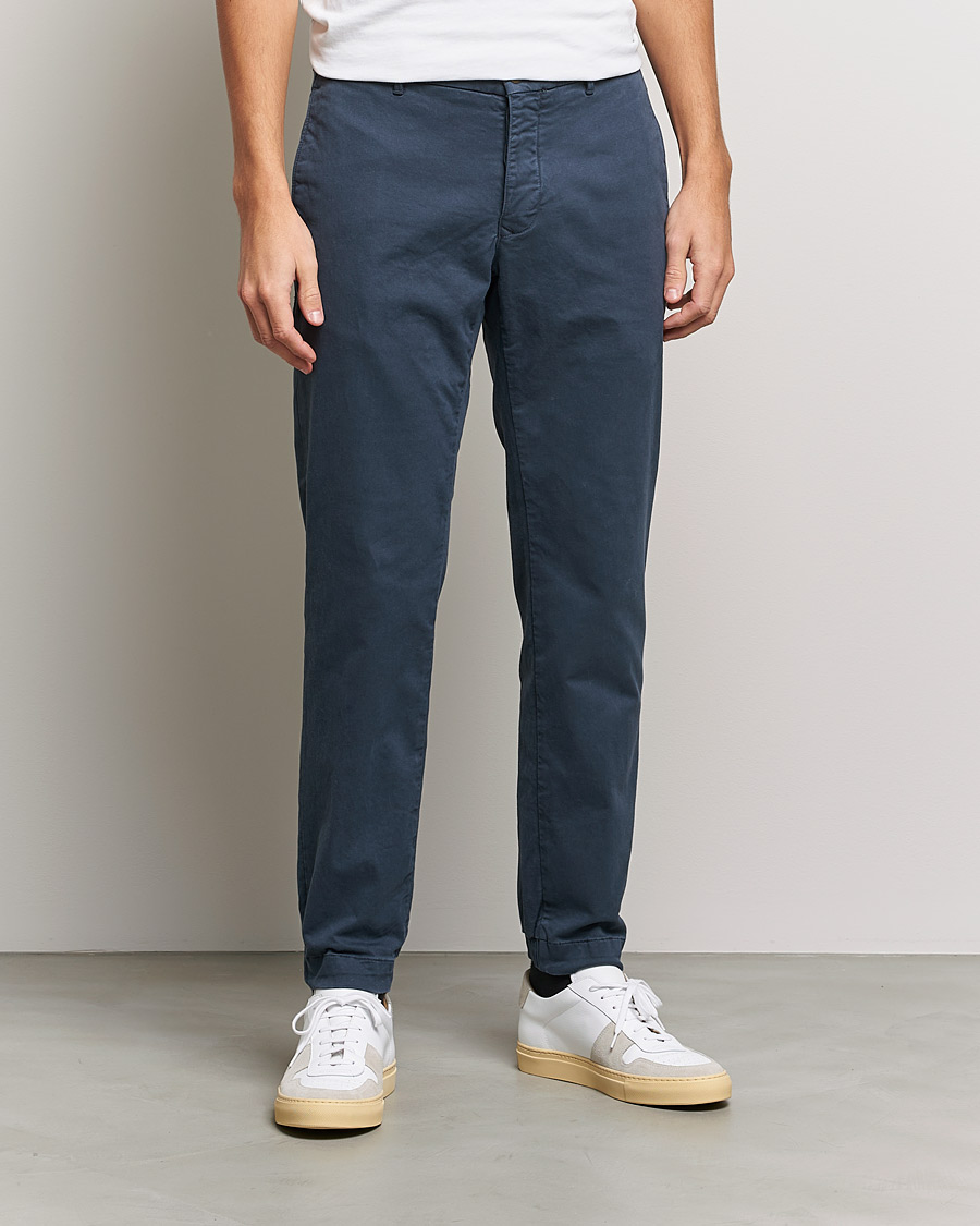 Heren | Broeken | Incotex | Slim Fit Satin Drawstring Joggers Navy