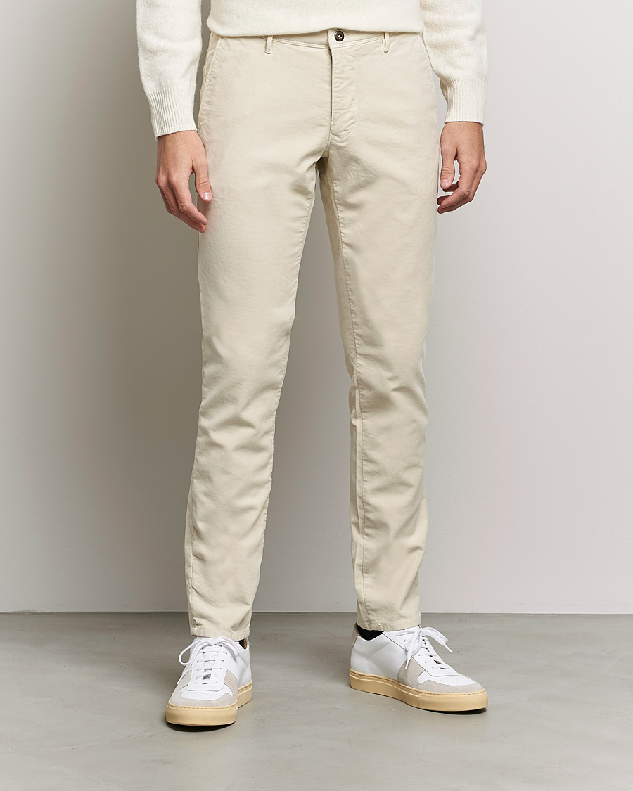 Heren | Broeken | Incotex | Slim Fit Vintage Moleskine Slacks Light Beige
