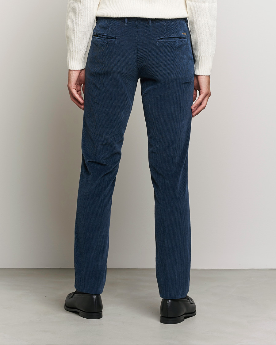 Homme | Pantalons | Incotex | Slim Fit Leisure Cord Slacks Dark Blue