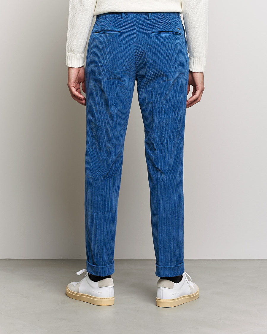 Homme | Pantalons | Incotex | Regular Fit Heavy Cord Slacks Royal Blue