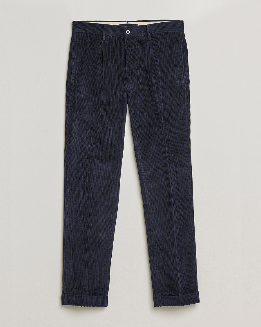 Heren | Broeken | Incotex | Regular Fit Heavy Cord Slacks Navy