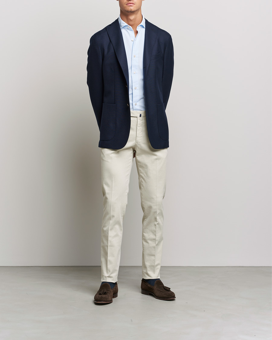Heren | Broeken | Incotex | Slim Fit Cotton Stretch Chinos Light Beige