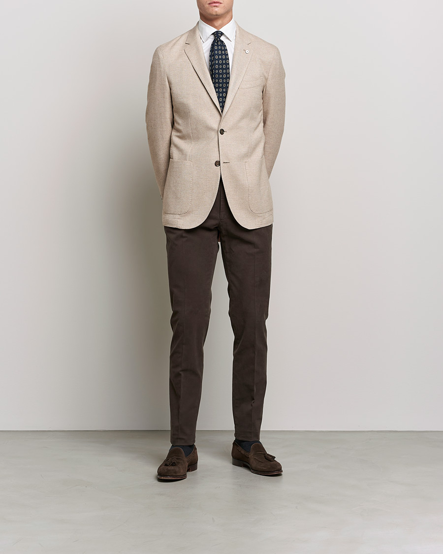 Homme | Pantalons | Incotex | Slim Fit Cotton Stretch Chinos Dark Brown