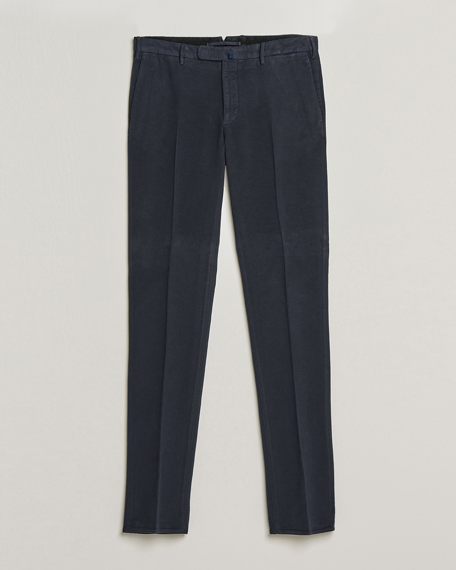 Heren | Broeken | Incotex | Slim Fit Luxury Moleskine Trousers Navy