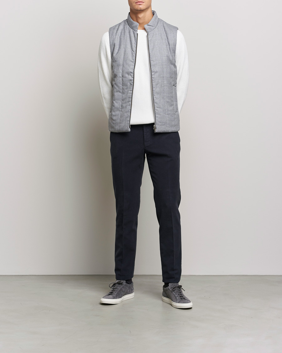 Heren | Broeken | Incotex | Slim Fit Luxury Moleskine Trousers Navy