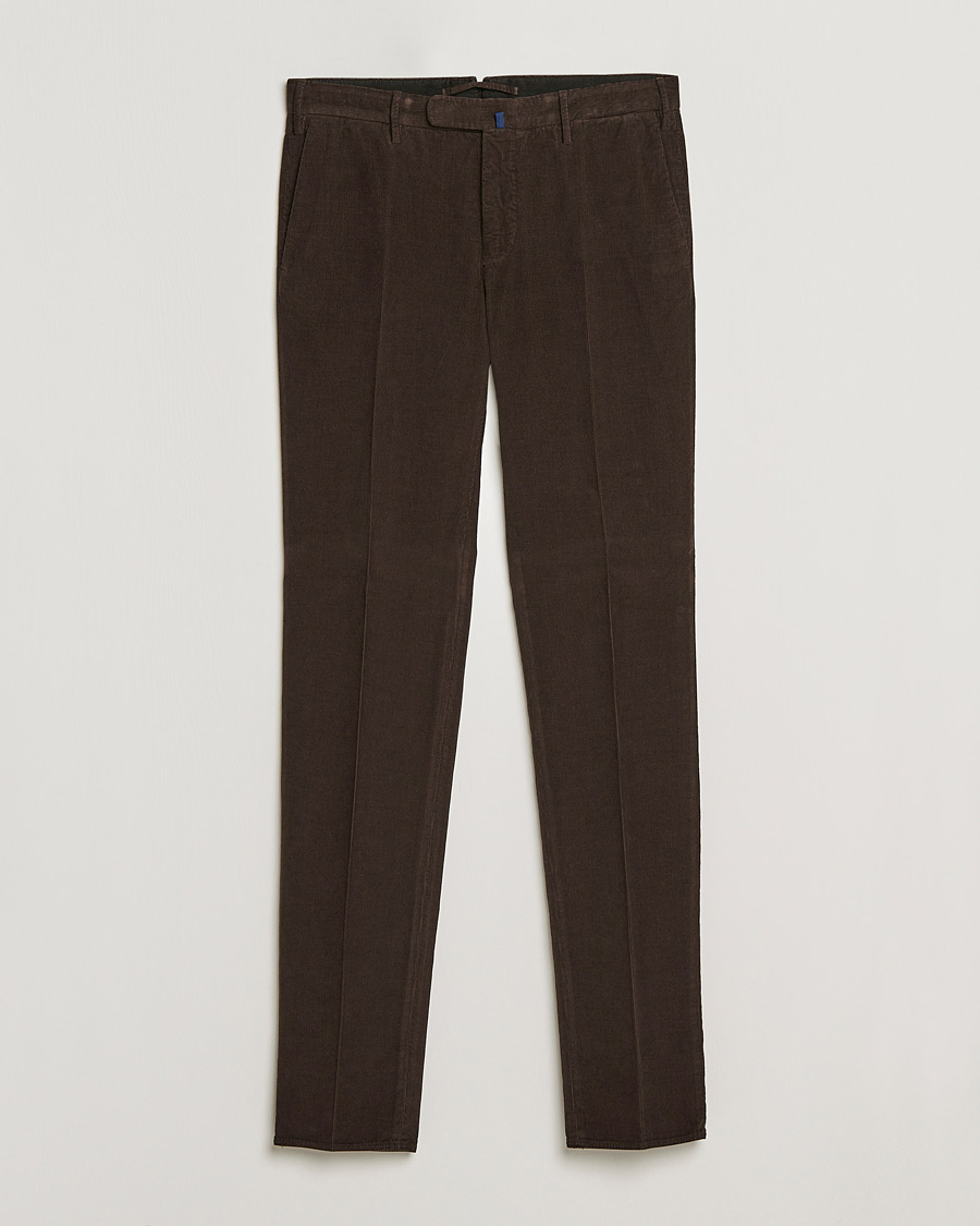 Homme | Pantalons | Incotex | Slim Fit Soft Corduroy Trousers Dark Brown