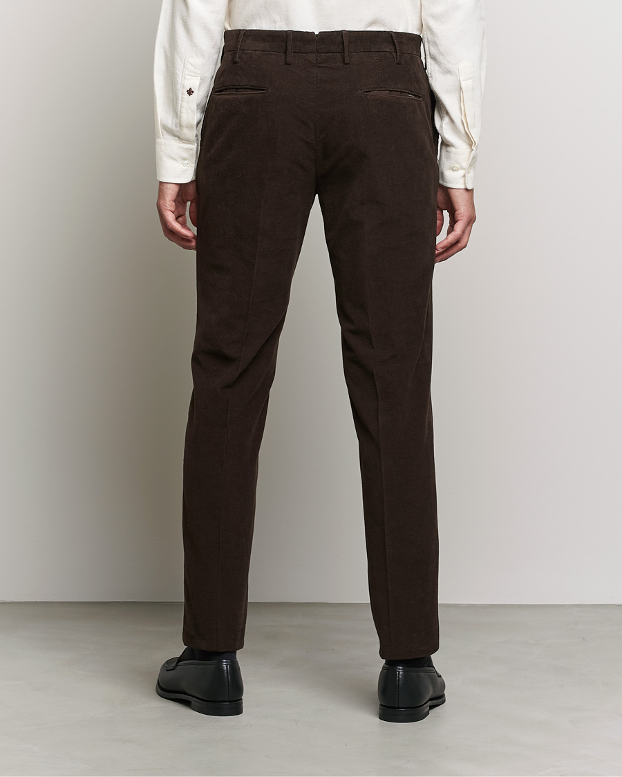 Homme | Pantalons | Incotex | Slim Fit Soft Corduroy Trousers Dark Brown