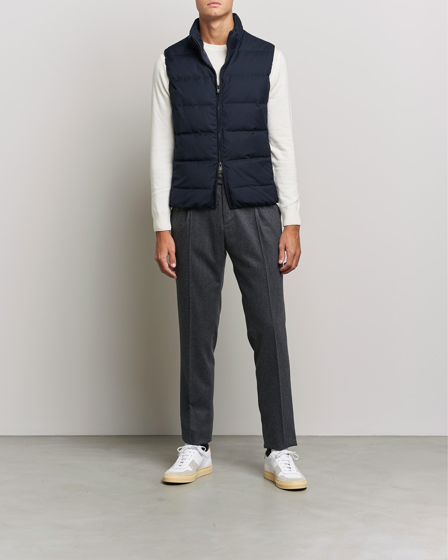 Heren | Jassen | Slowear | Tekno Sartorial Wool Down Vest Navy
