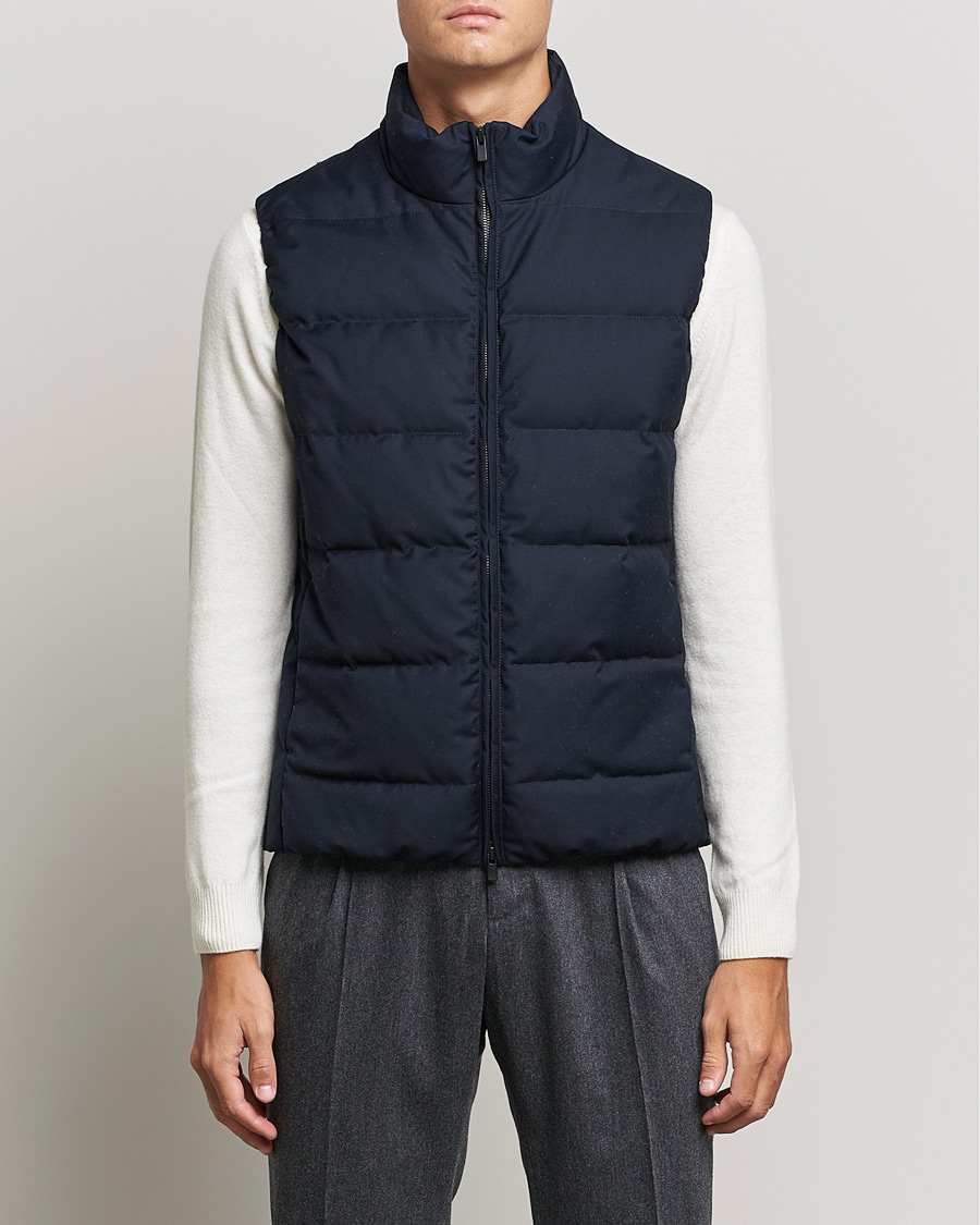 Heren | Jassen | Slowear | Tekno Sartorial Wool Down Vest Navy