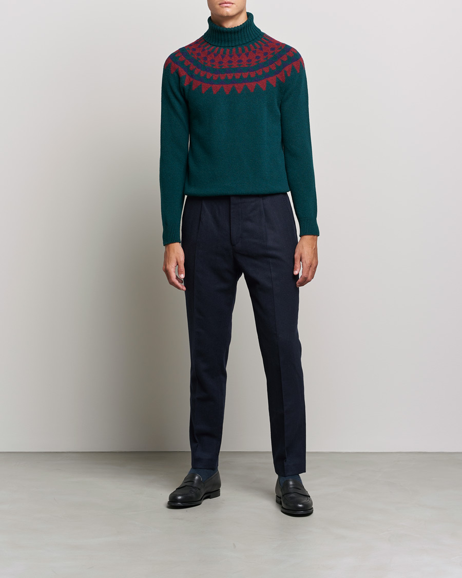 Homme | Pulls Et Tricots | Zanone | Fairisle Jacquard Rollneck Green