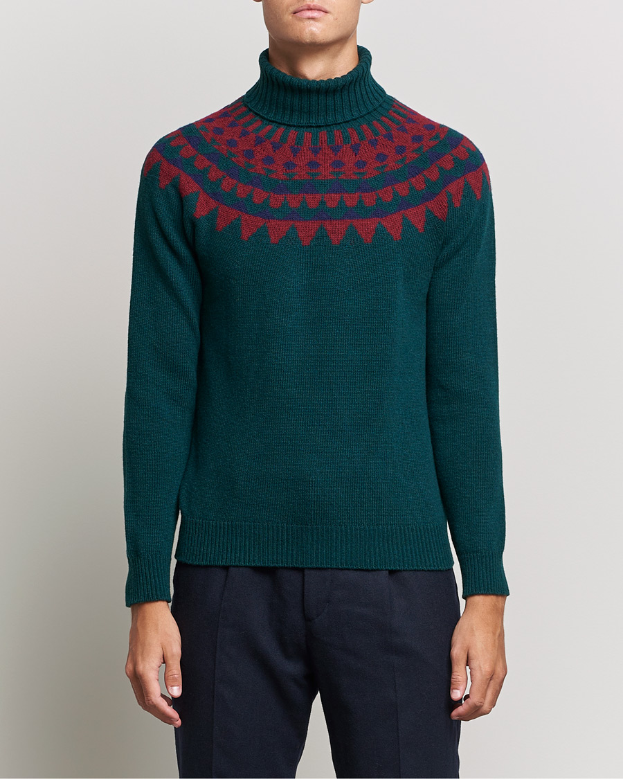 Homme | Pulls Et Tricots | Zanone | Fairisle Jacquard Rollneck Green