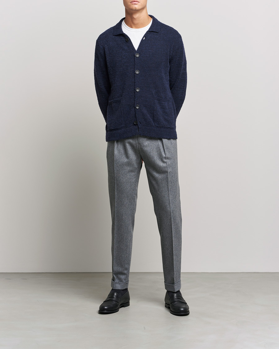 Homme | Pulls Et Tricots | Zanone | Boucle Wool Chore Jacket Navy