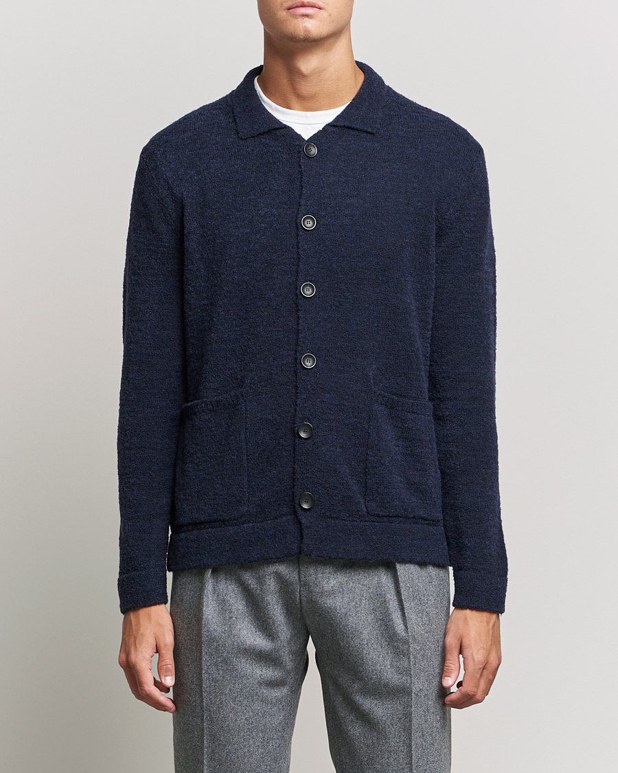 Homme | Pulls Et Tricots | Zanone | Boucle Wool Chore Jacket Navy