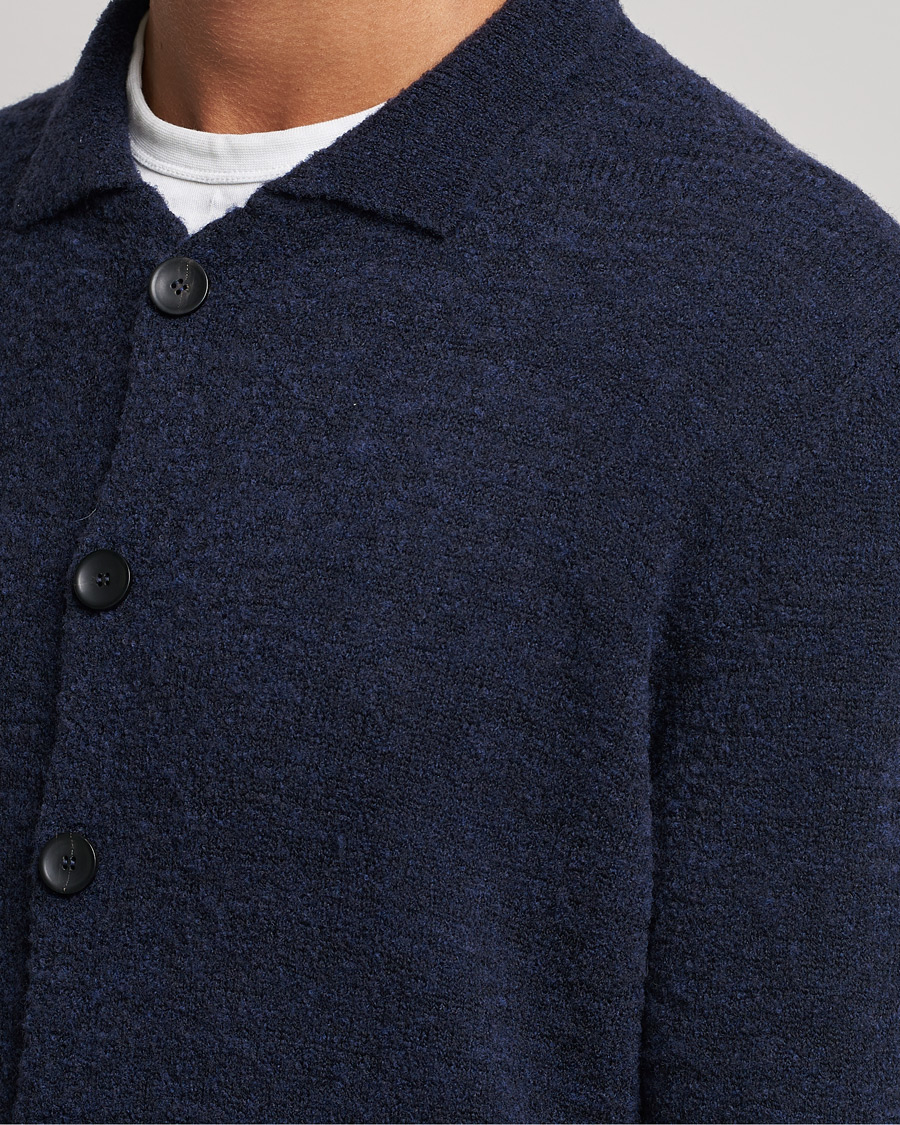 Homme | Pulls Et Tricots | Zanone | Boucle Wool Chore Jacket Navy
