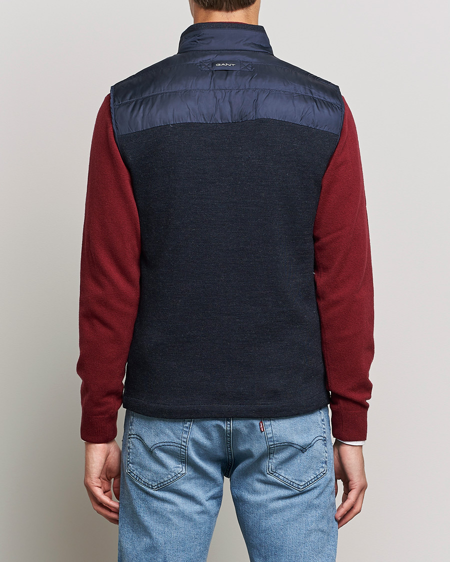 Heren | Jassen | GANT | Mixed Media Light Padded Gilet Evening Blue