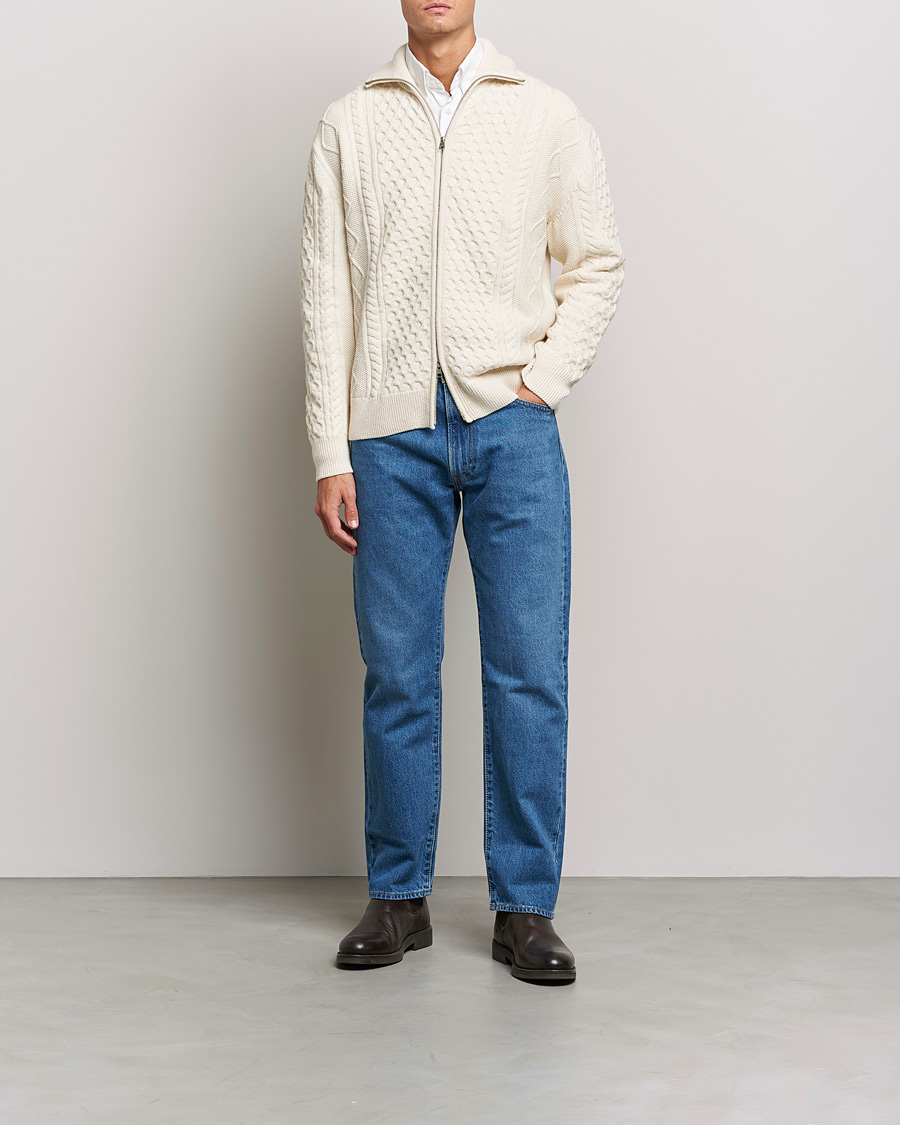 Homme | Pulls Et Tricots | GANT | Aran Structured Full Zip Cream