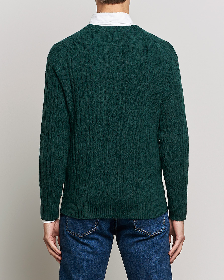 Heren | Truien | GANT | Lambswool Cable Crew Neck Pullover Tartan Green