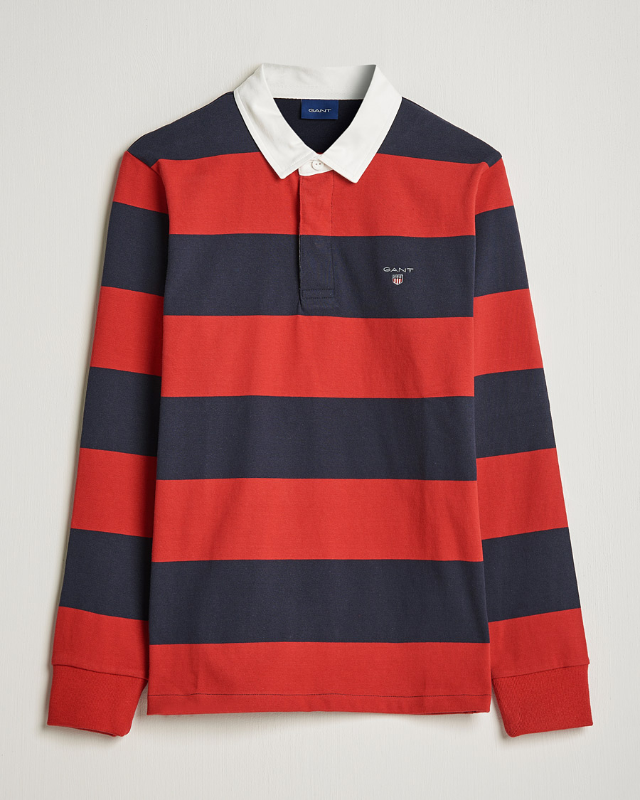 Heren | Truien | GANT | Original Barstripe Heavy Rugger Ruby Red