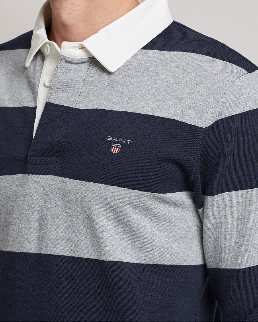 Homme | Pulls Et Tricots | GANT | Barstriped Heavy Rugger Grey Melange