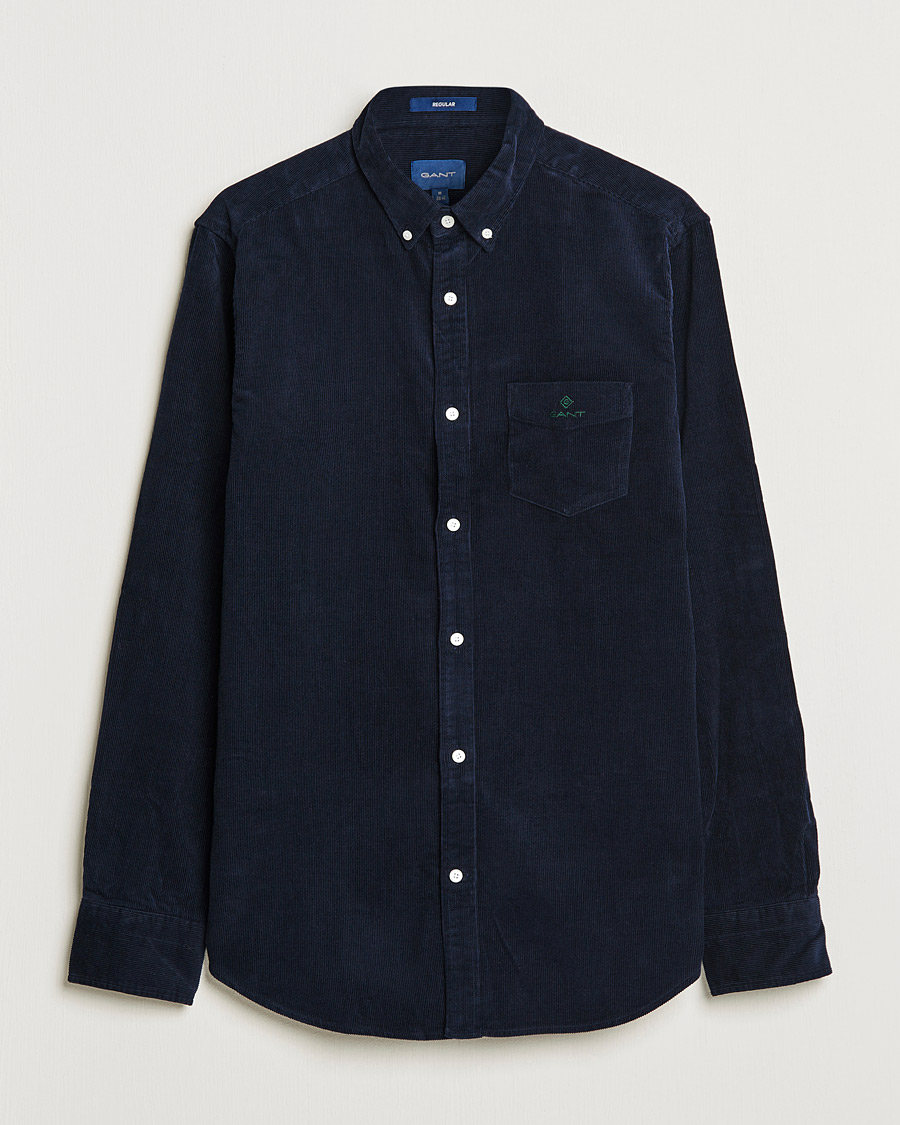 Heren | Overhemden | GANT | Regular Fit Corduroy Shirt Evening Blue