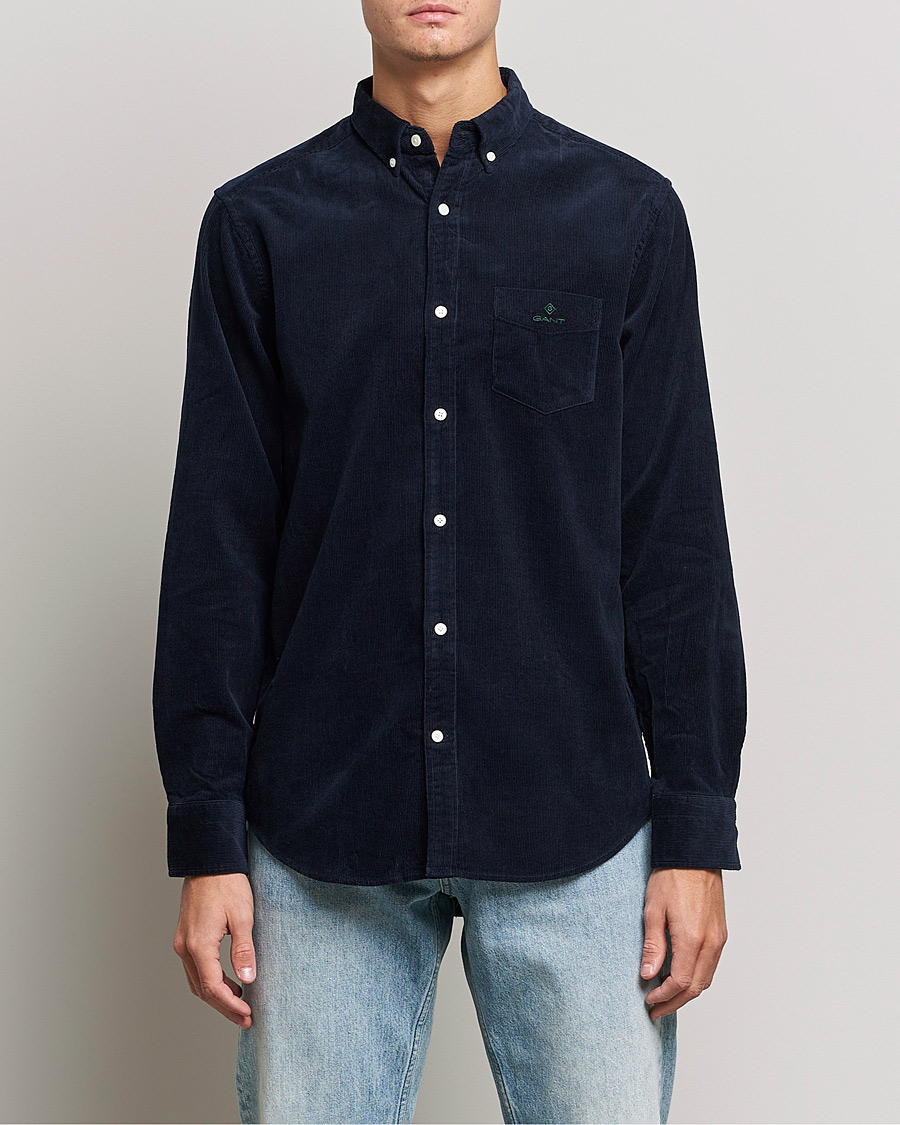 Heren | Overhemden | GANT | Regular Fit Corduroy Shirt Evening Blue