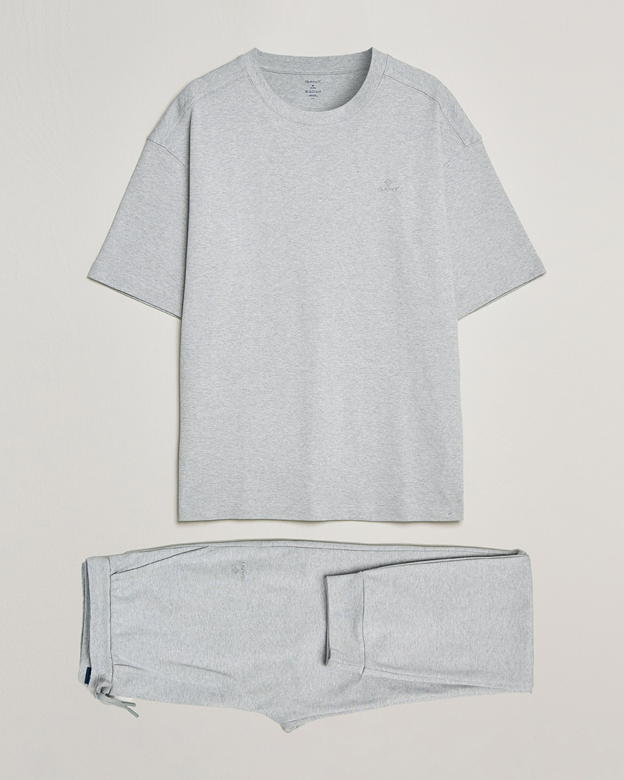 Heren | Pyjama's en gewaden | GANT | Premium Loungewear Set Light Grey Melange